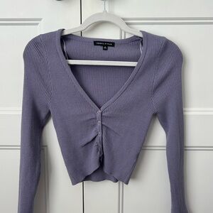 Pacsun cropped purple button sweater, size s
